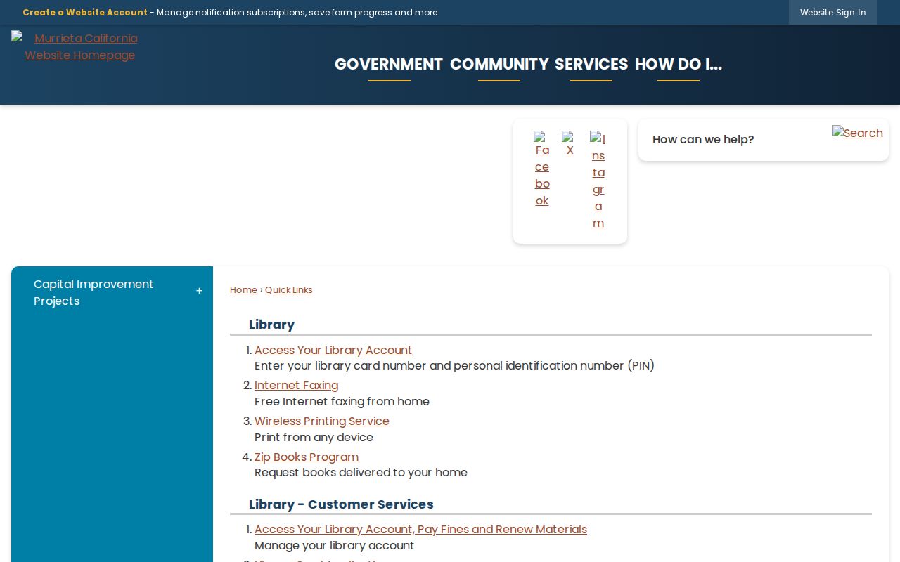 Murrieta city directory reference image of Heritage Room local-history resources
