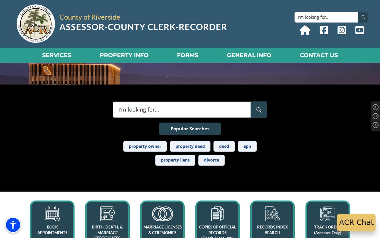 Murrieta residents directory reference image of Riverside County recorder and clerk services