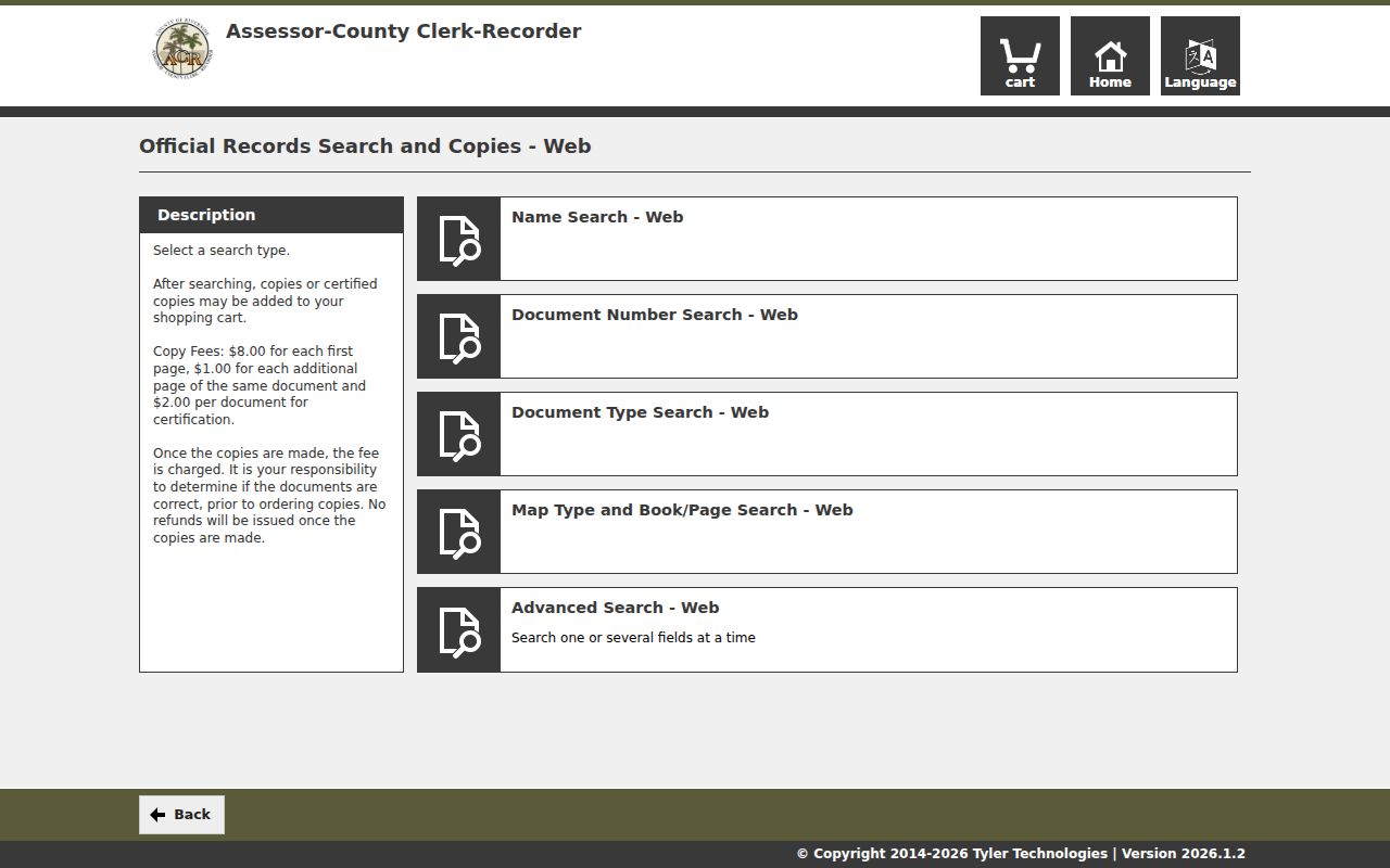 Murrieta residents directory view of the Riverside County official records search